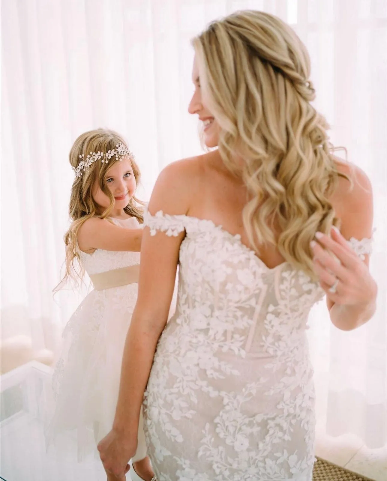 Silver Flower Hair Garland