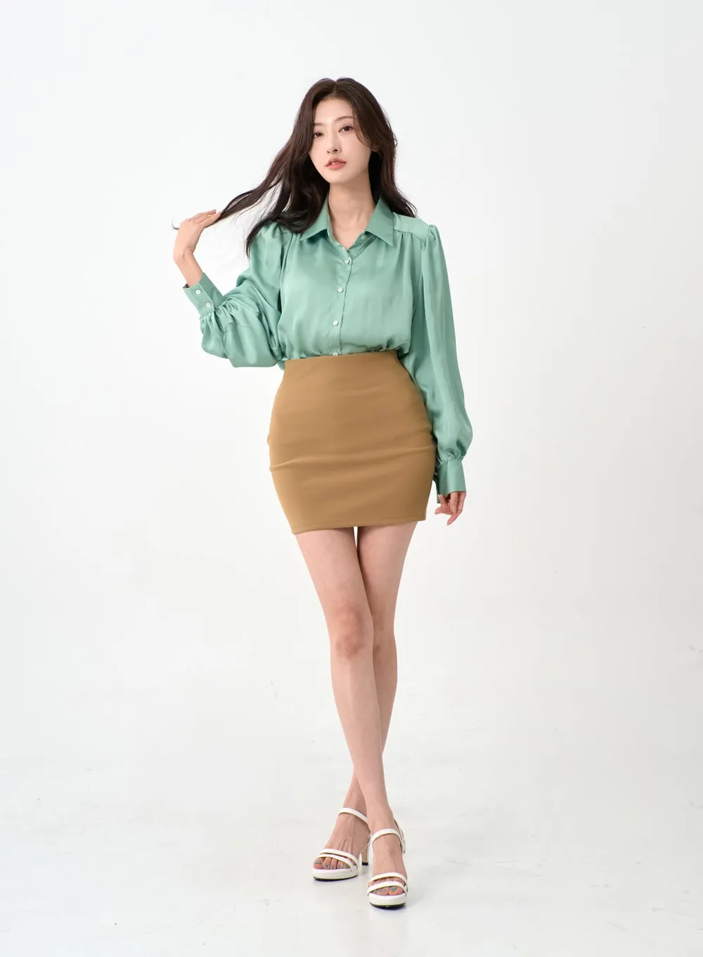 Simple High Waist Pencil Mini Skirt IO12