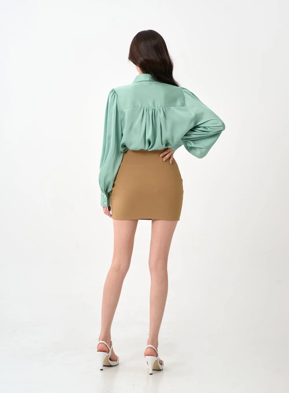 Simple High Waist Pencil Mini Skirt IO12