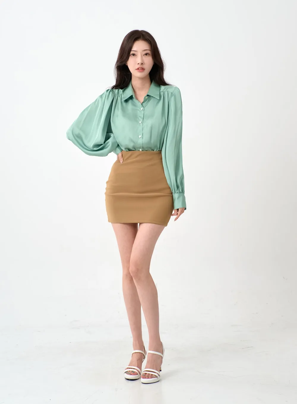 Simple High Waist Pencil Mini Skirt IO12