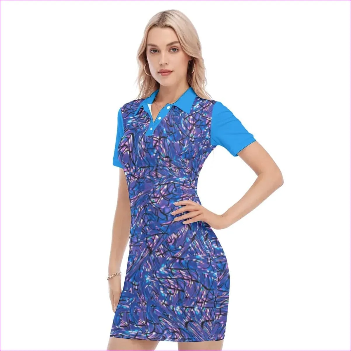 Skewed Women's Polo Collar Dress