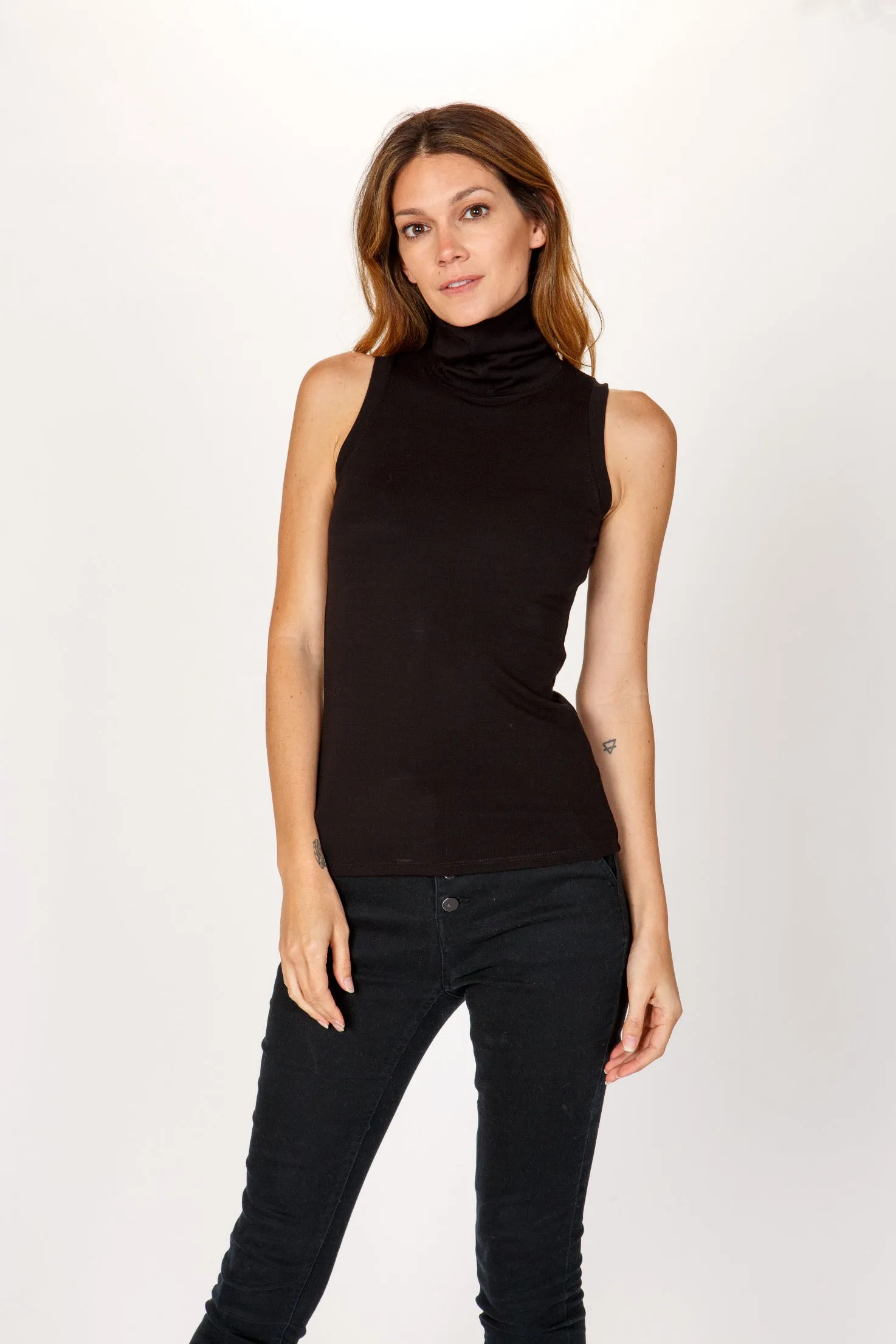 Sleeveless Turtleneck Top