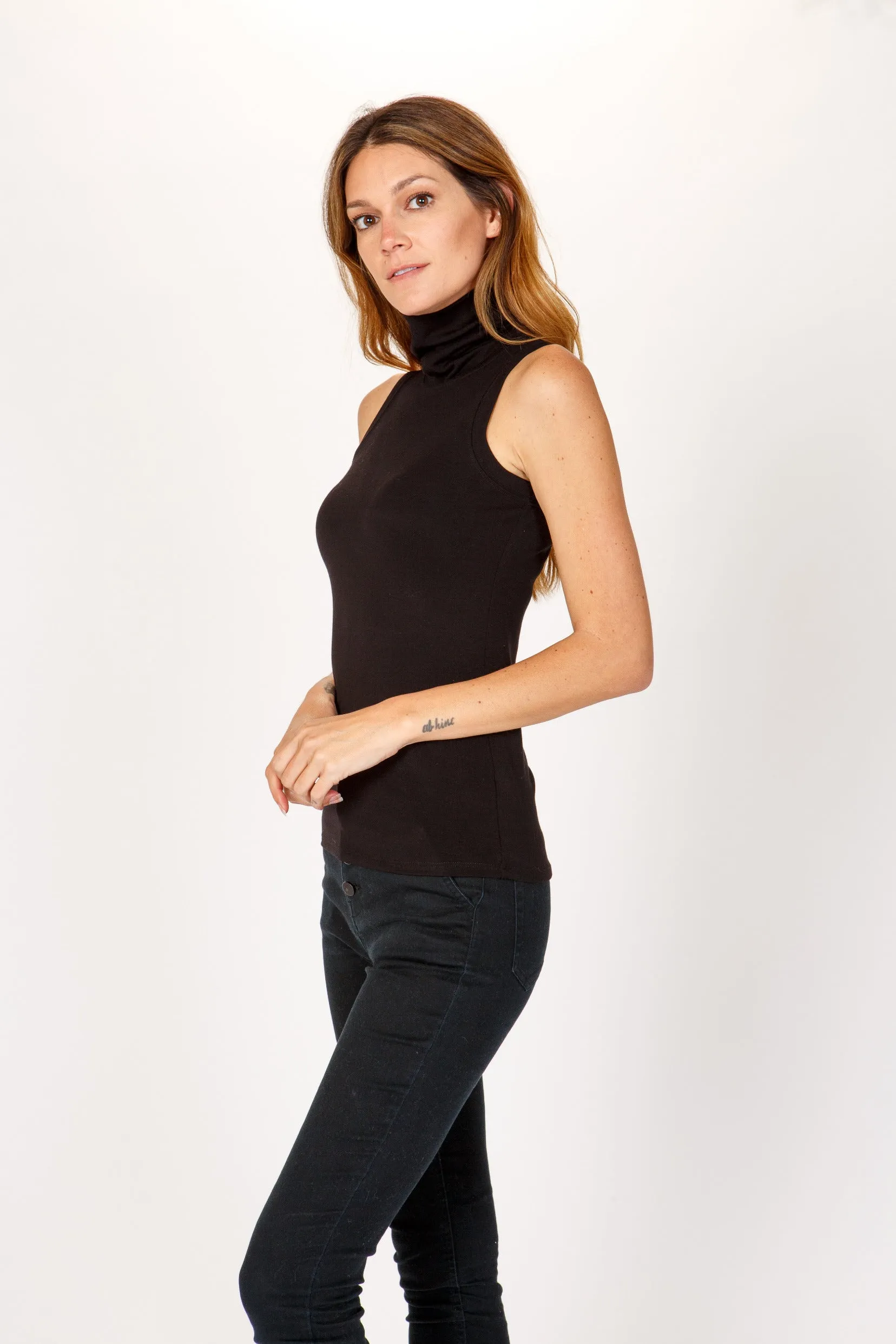 Sleeveless Turtleneck Top