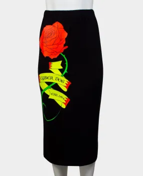 STRETCH MAXI SKIRT TATTOO ROSE