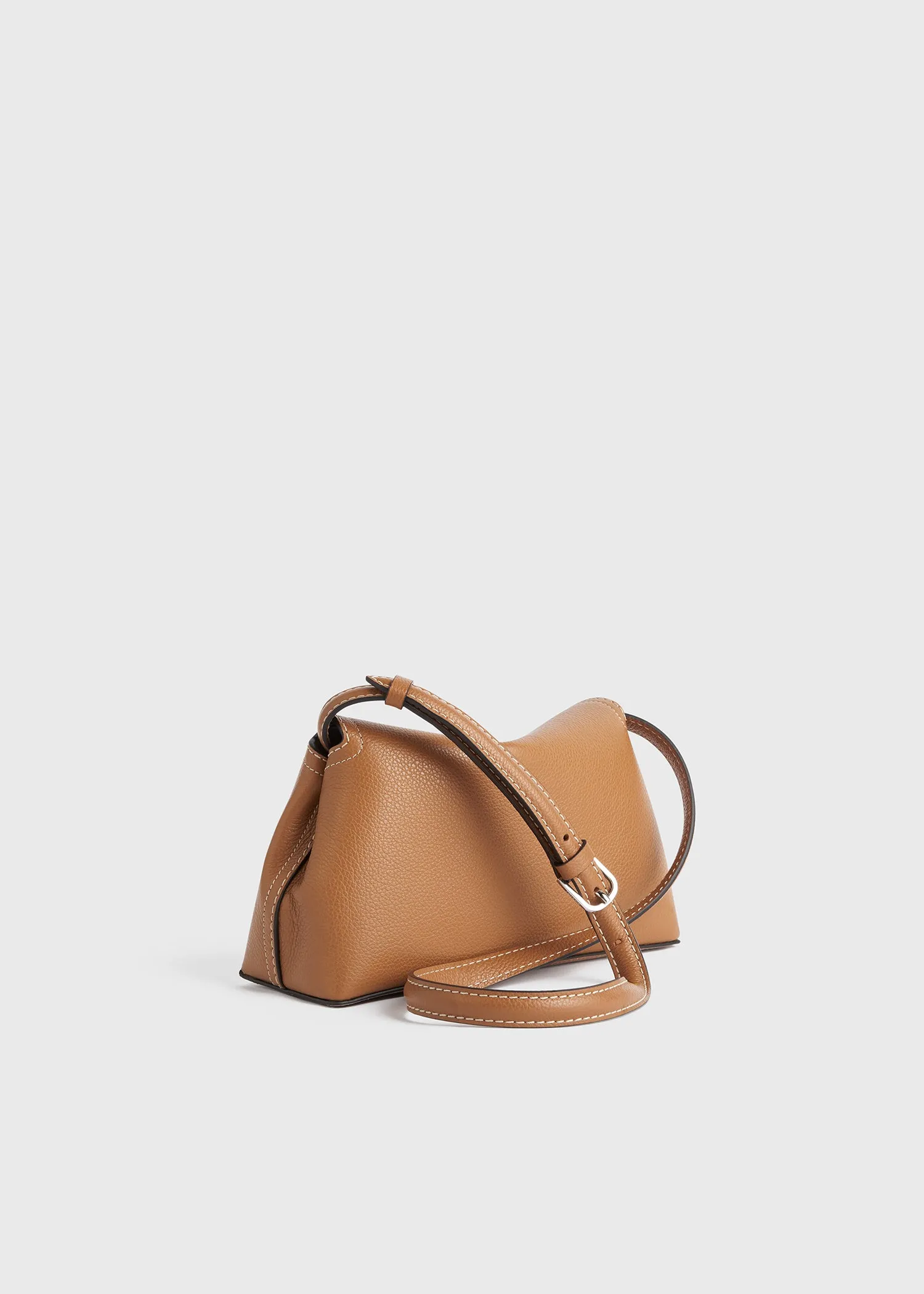 T-Lock grained-leather clutch tan