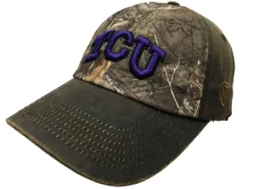 TCU Horned Frogs TOW Brown Realtree Camo Driftwood Adjustable Slouch Hat Cap