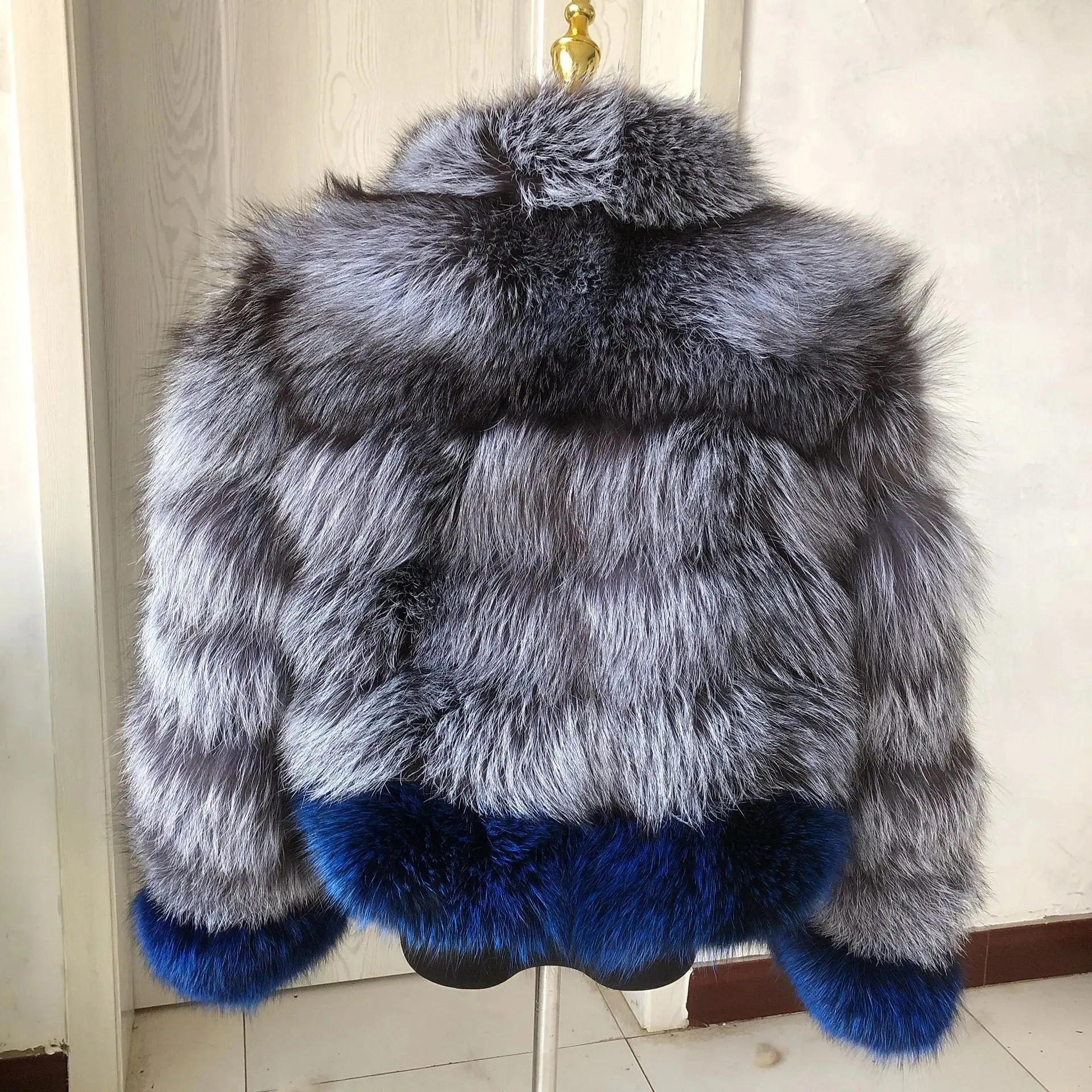 TEEK - Natural Silver Fluff Mixed Design Real Coat