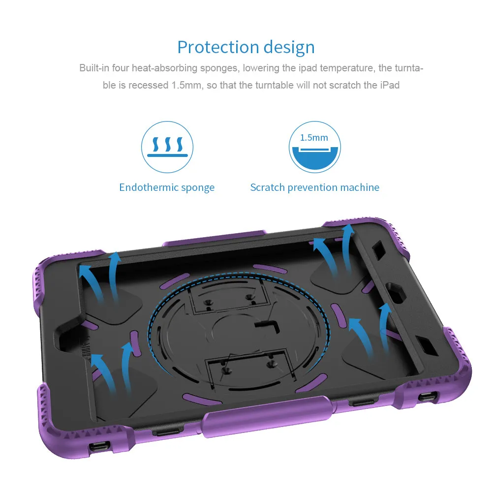 Tough On iPad 5 / 6th Gen 9.7" Case Rugged Protection Purple