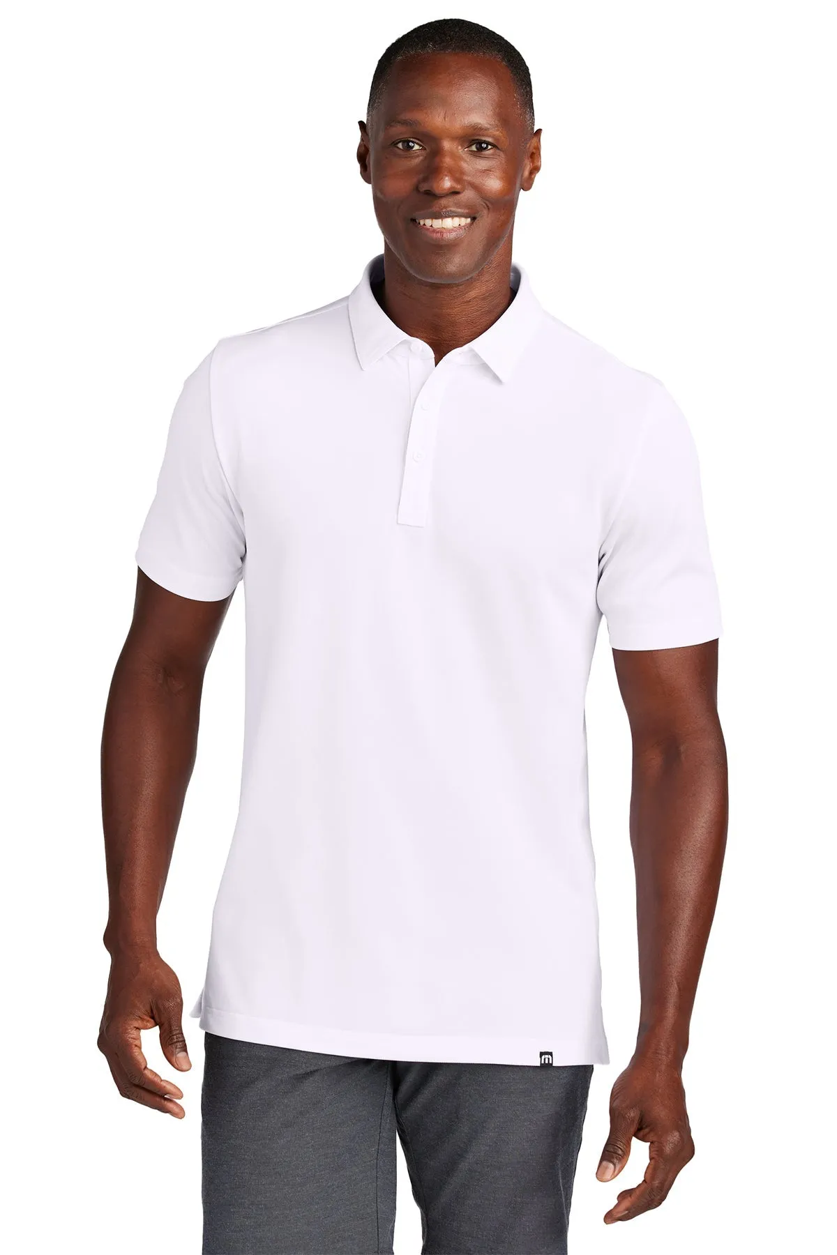 TravisMathew Cabana Solid Customized Polos, White