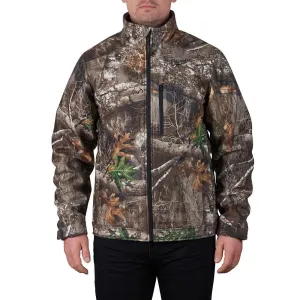 Used - Light Use - Milwaukee Men's Large M12 12V Lithium-Ion Cordless QUIETSHELL Camo Heated Jacket with (1) 3.0 Ah Battery and Charger, Camouflage