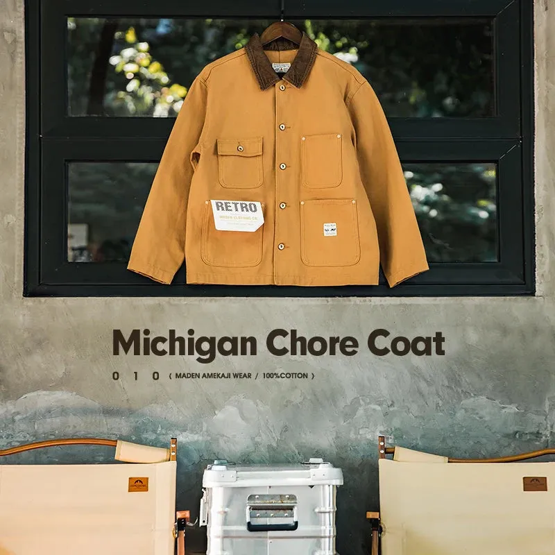 Vintage Heavyweight Michigan Chore Coat Multi-Pocket Canvas Hunting Jackets