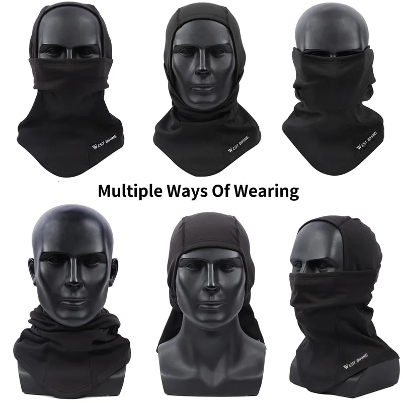 Winter Fleece Cycling Face Mask Windproof Warm MTB Road Bicycle Full Face Cover Outdoor Men Women Thermal Bike Cap