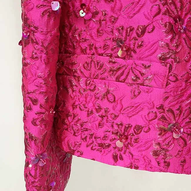 Women Luxury Hand Made 3D Flowers Embroidery Blazer / Dress