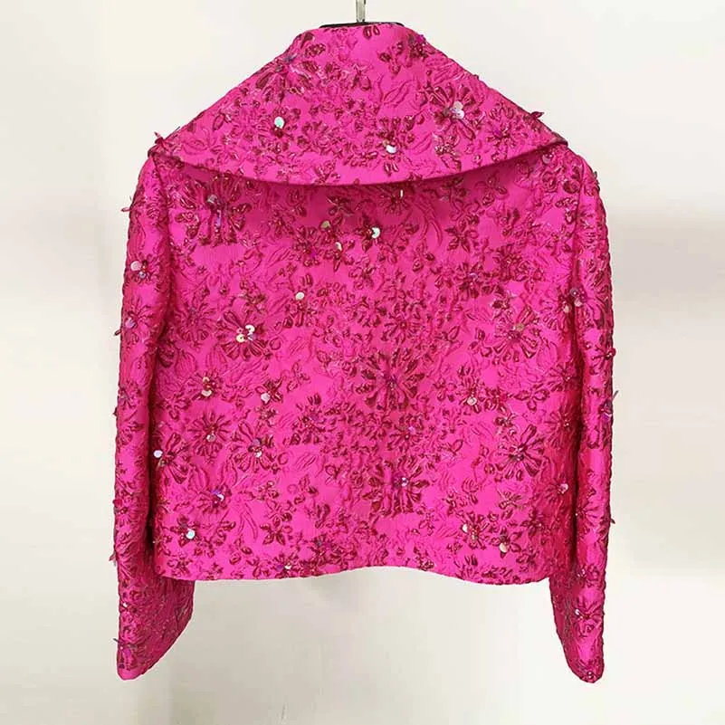 Women Luxury Hand Made 3D Flowers Embroidery Blazer / Dress