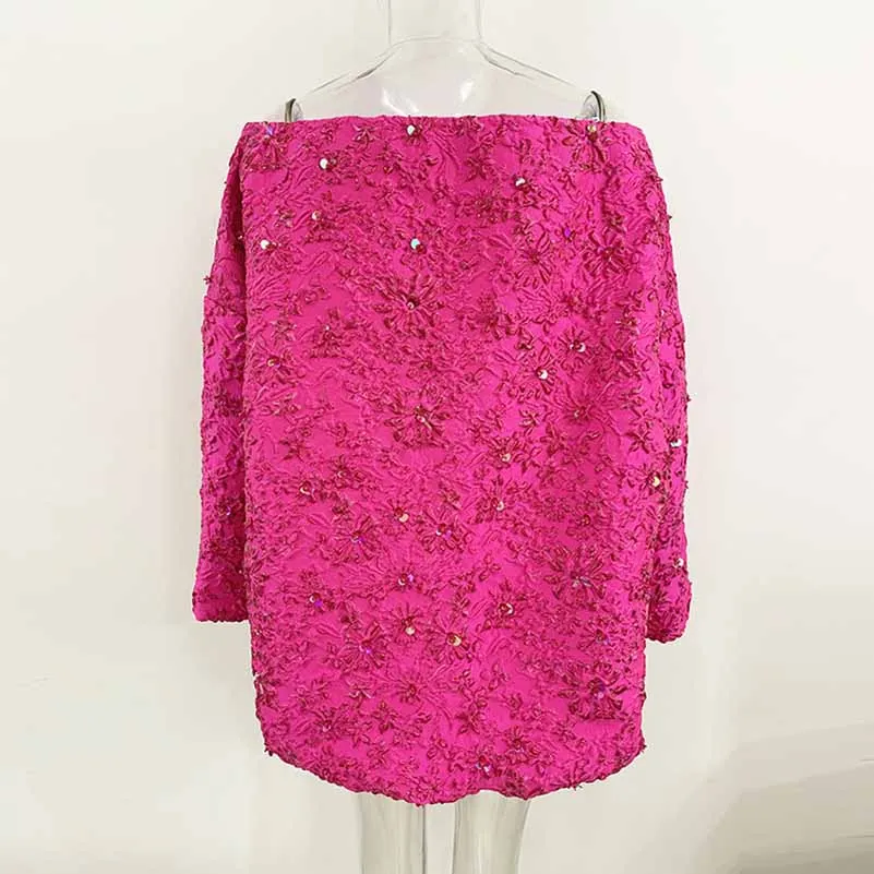 Women Luxury Hand Made 3D Flowers Embroidery Blazer / Dress