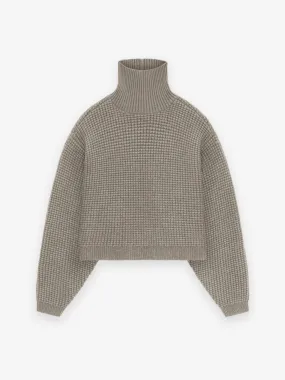 Women's Heavy Waffle Cropped Turtleneck