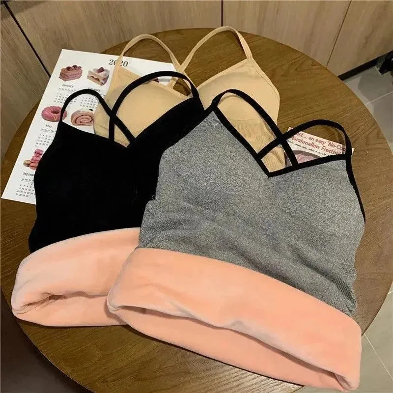 Women's Slim Fit Thermal Sleeveless Tank Tops with Chest Pads