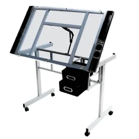 Yaheetech Adjustable Glass Drafting Table for Artist Painters Home Office